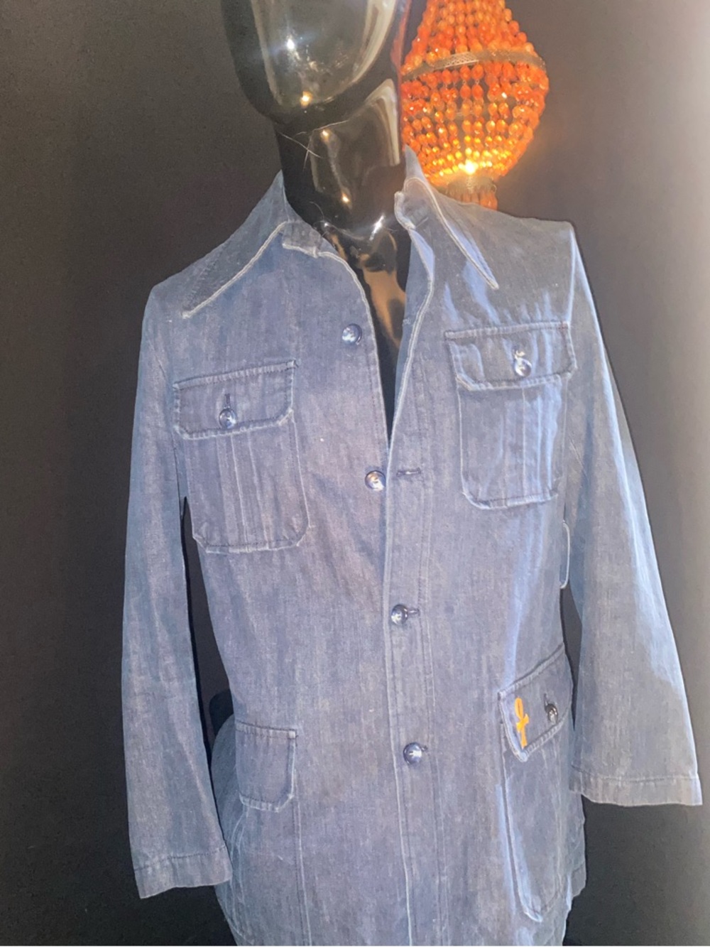 Men's Denim Field Jacket - Blue - Picture 5 of 9